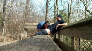 Amateur couple ALMOST caught fucking at the park
