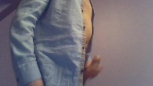 Stripping from suit to nude