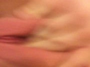 Horny Ginger Rubs Her Sweet Pink Pussy