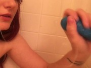 Ariel Blue's Sloppy Shower Dildo Blowjob 8/16