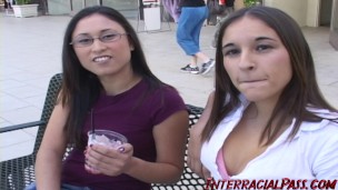 Sakura's asian pussy gets stretched out while her GF watches!
