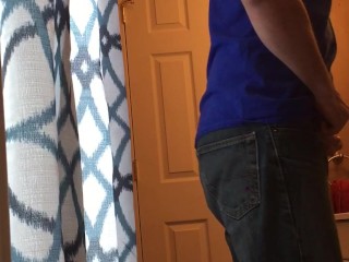 Man accidently pees himself, jerks off