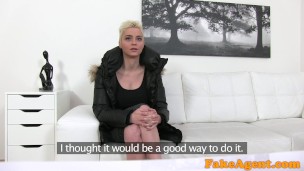 Fake Agent Massive tits short hair babe loves agent cock