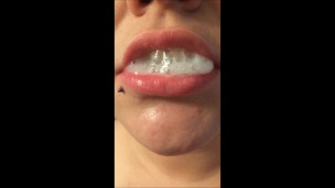 Mouthful of CUM Spit