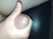 College student stroking cock with cumshot