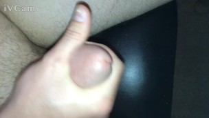 College student stroking cock with cumshot