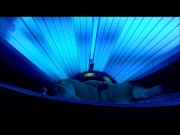 BBW rides BBC in tanning both and is almost caught, cums so hard legs shake 14/16