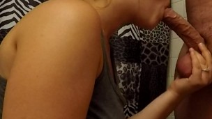 Shh... Sucking Cock in the Bathroom
