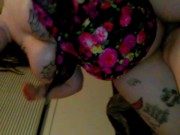 Sucking daddys cock before he cums on my tits 12/16