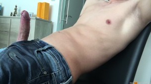 Pissing on my jeans with my big boner