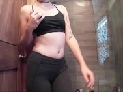  Amateur girl plays with herself before shower 1/16