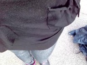 Pee on public sidewalk 6/16