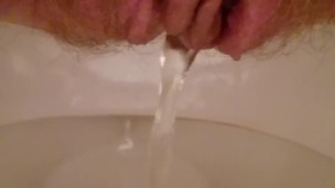 Hairy pussy pee in toilet
