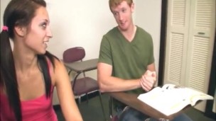 Hot schoolgirl handjob