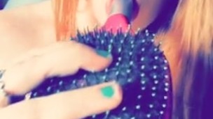 Redhead getting wet and horny