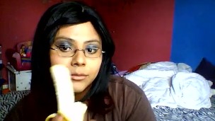 Me sucking on a banana