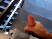 Wanking in a public staircase 10/16