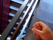 Wanking in a public staircase 16/16