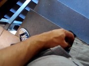 Wanking in a public staircase 6/16