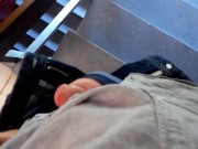 Wanking in a public staircase 7/16