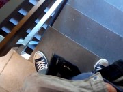 Wanking in a public staircase 8/16