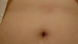 Popping button of shirt with my chubby tummy
