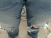 Wetting my jeans with lots of piss