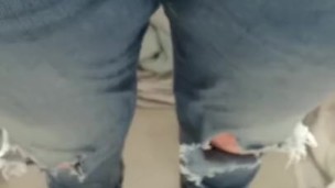 Wetting my jeans with lots of piss