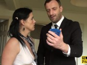 Ballgagged UK sub whipped before throatfucked 1/16