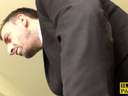 Ballgagged UK sub whipped before throatfucked 5/16