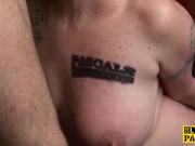 Humiliated euro sub slut doggystyled on leash 16/16