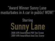 Award Winner Sunny Lane masturbates in A car in public! WOW! 1/16