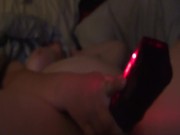 Girfriend watches porn and cums with rabbit vibrator while I film
