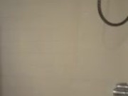 Shower spy cam. Shaving legs and pussy and getting off with anal dildo 12/16