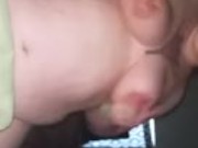 Hot pregnant BBW Milf fucking a suction cup dildo on bed 14/16