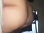 Hot pregnant BBW Milf fucking a suction cup dildo on bed 6/16