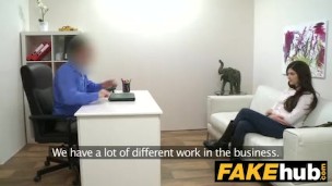 Fake Agent Italian likes to be fucked hard on the couch