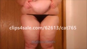 Big Belly BBW Belly Drops in Black Thong