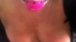 fem boi clit caged in the new Vice chastity cage and hurts herself