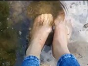 Wet Nylonfeet ** Outdoor **