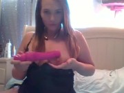 TEEN! dildo blowjob! big perky titties! pretty pink lips 7/16