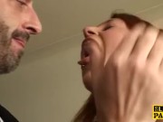 Deepthroated ginger brit enjoys rough treatment 3/16