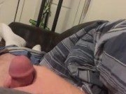 Bored and jerking it, late at night on the couch. 10/16
