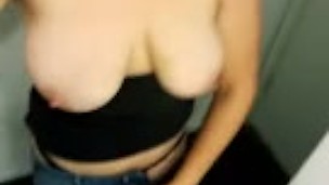 Hot wife plays with her tits ass and pussy