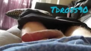 me stroking my huge dick! 8" cut
