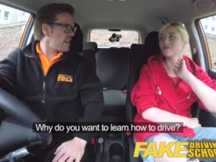 Fake Driving School Back seat pussy squirting and creampie for art student