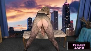 Lingeried amateur femboi solo pulling cock