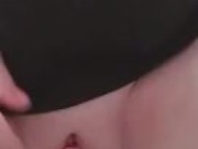 Pussy stretched open with a mug root  bottle
