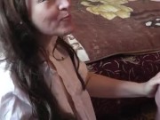 whore wife sucks dick former classmate when husband away. lot of sperm POV 16/16