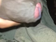 hard strokes to my big black cock until i cum on bed